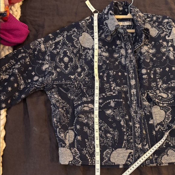 Free People Navy and White Cotton Jacket - Picture 12 of 12